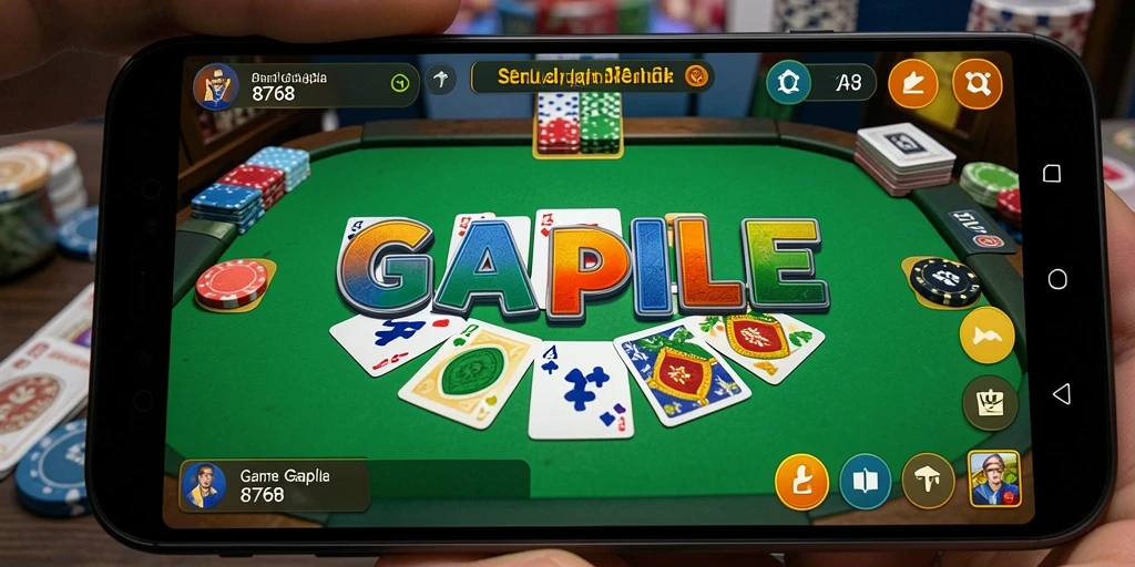 Screenshot utama 8768 menampilkan gameplay seru permainan Gaple.