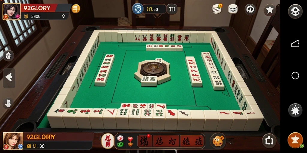 Tampilan gameplay Mahjong yang seru dan mengasyikkan di 92GLORY.