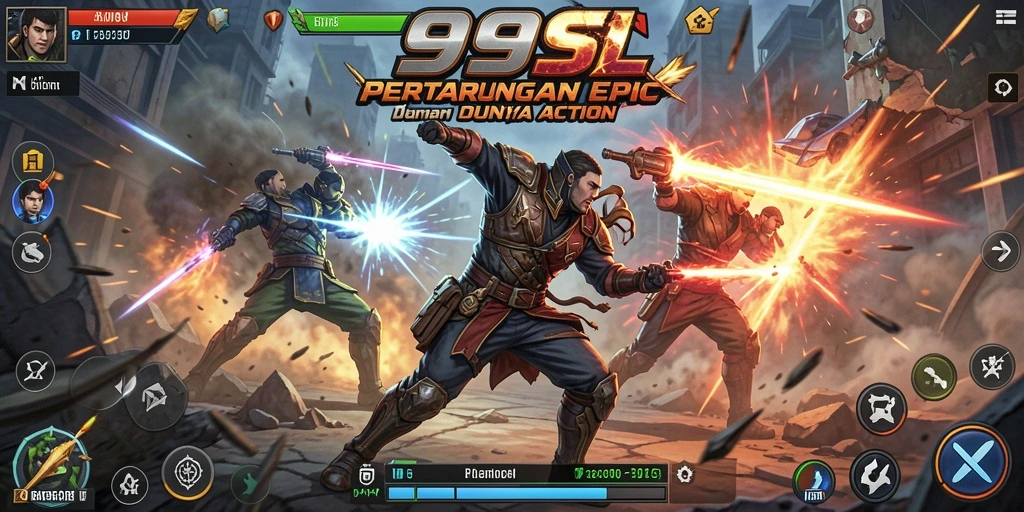 Screenshot gameplay 99SL menampilkan aksi seru dan karakter yang beragam.