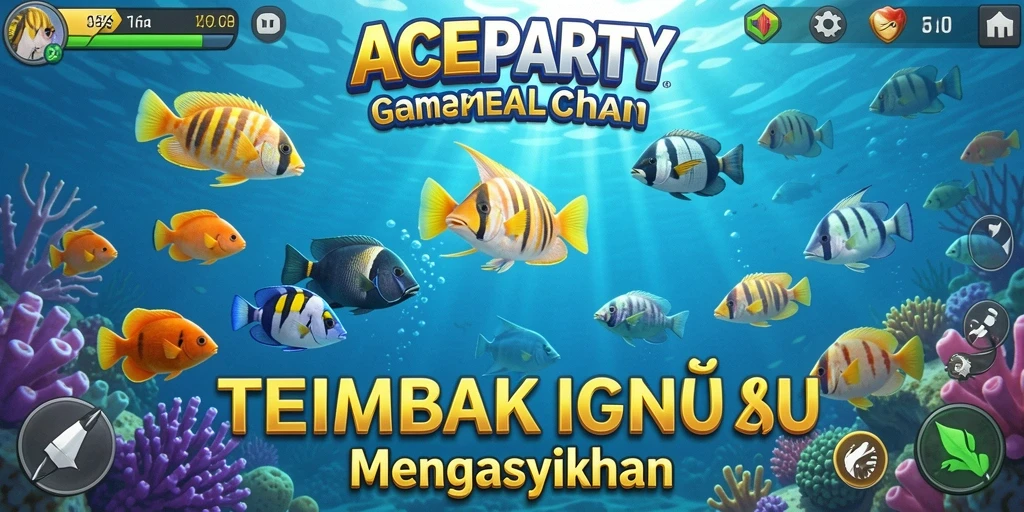 Tangkapan layar gameplay ACEPARTY yang penuh aksi Tembak Ikan.
