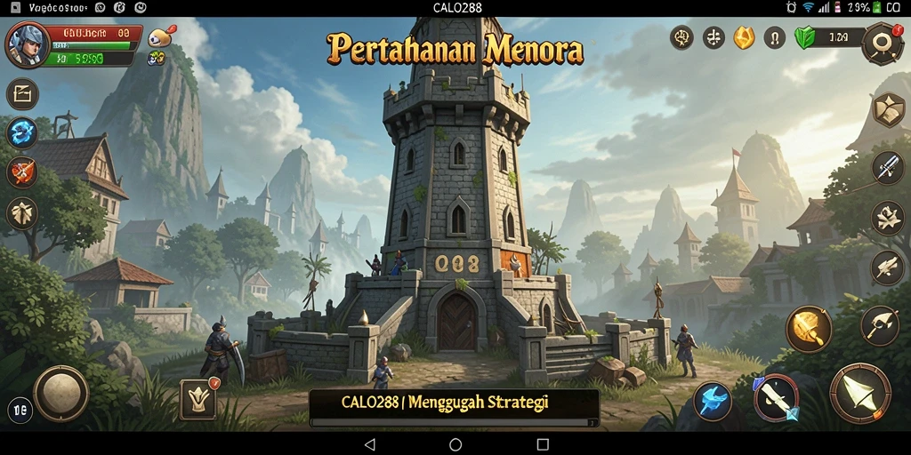 Tampilan gameplay Tower Defense yang mendebarkan dan penuh strategi.