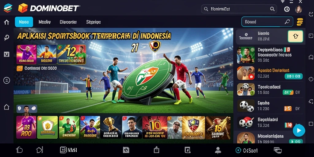Tampilan utama DOMINOBET menampilkan opsi taruhan olahraga yang menarik.