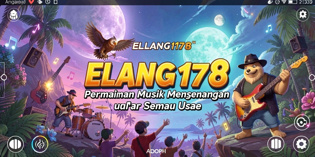 Tangkapan layar utama ELANG178 menunjukkan aksi permainan musik yang seru.