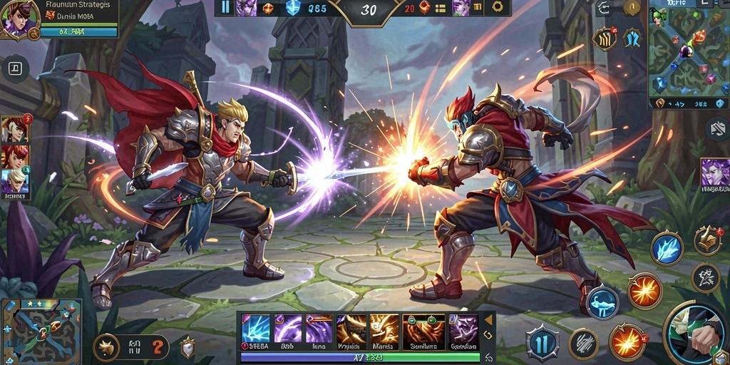 Tangkapan layar gameplay mendebarkan dari FOMOTOTO yang menampilkan pertarungan tim.