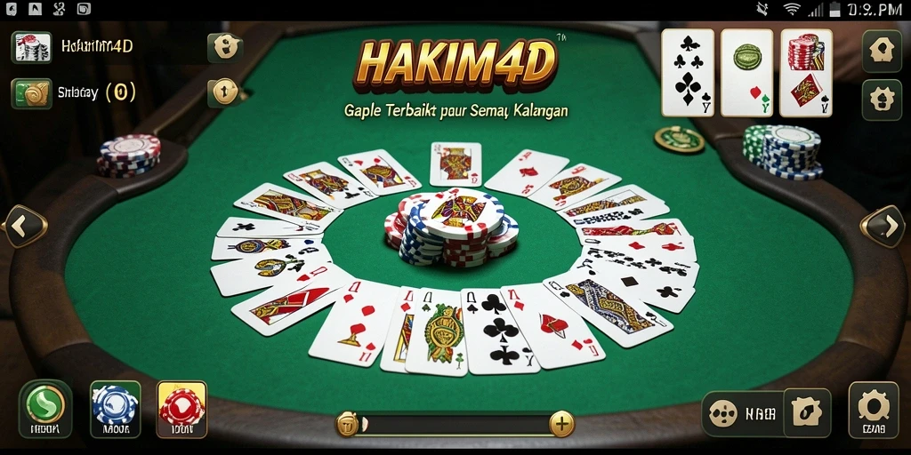 Gameplay seru HAKIM4D dalam permainan Gaple.