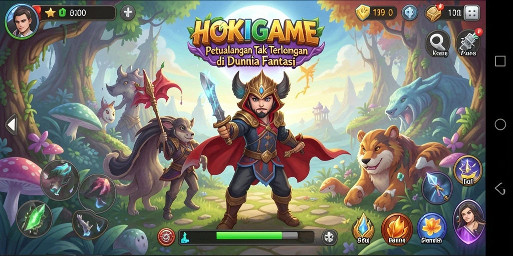 Tampilan gameplay seru di HOKIGAME dengan aksi petualangan yang mendebarkan.