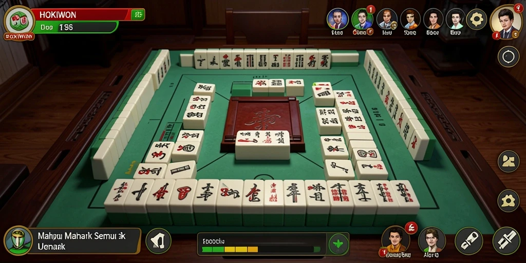 Gambar gameplay HOKIWON memperlihatkan keseruan bermain Mahjong.