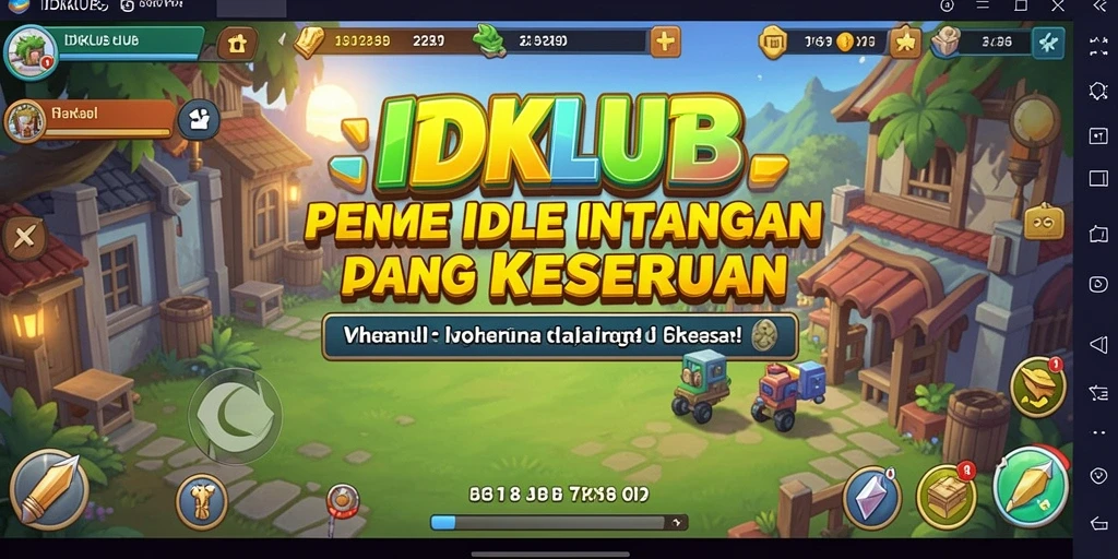 Tampilan gameplay IDKLUB dengan berbagai karakter menarik dalam setting Idle.