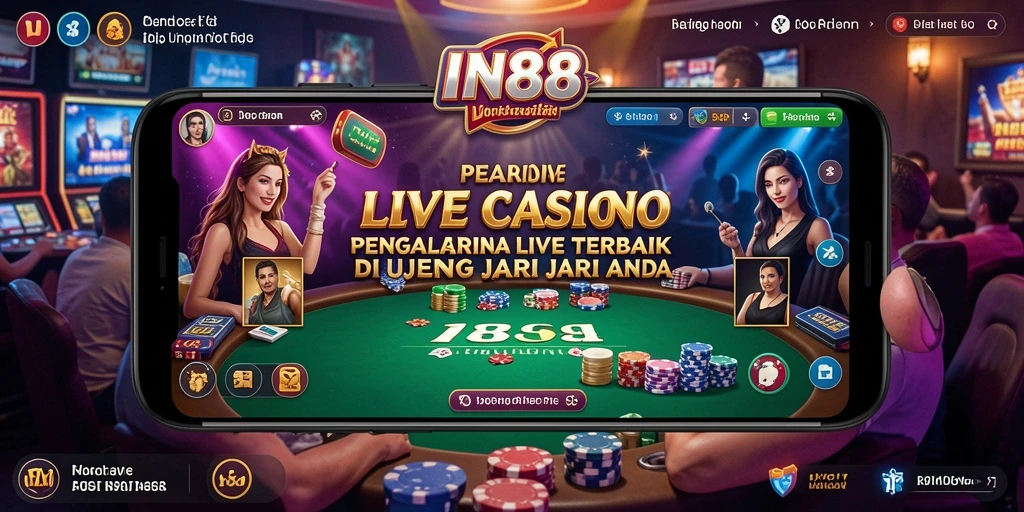 Screenshot yang menampilkan gameplay Live Casino yang mendebarkan di IN88.