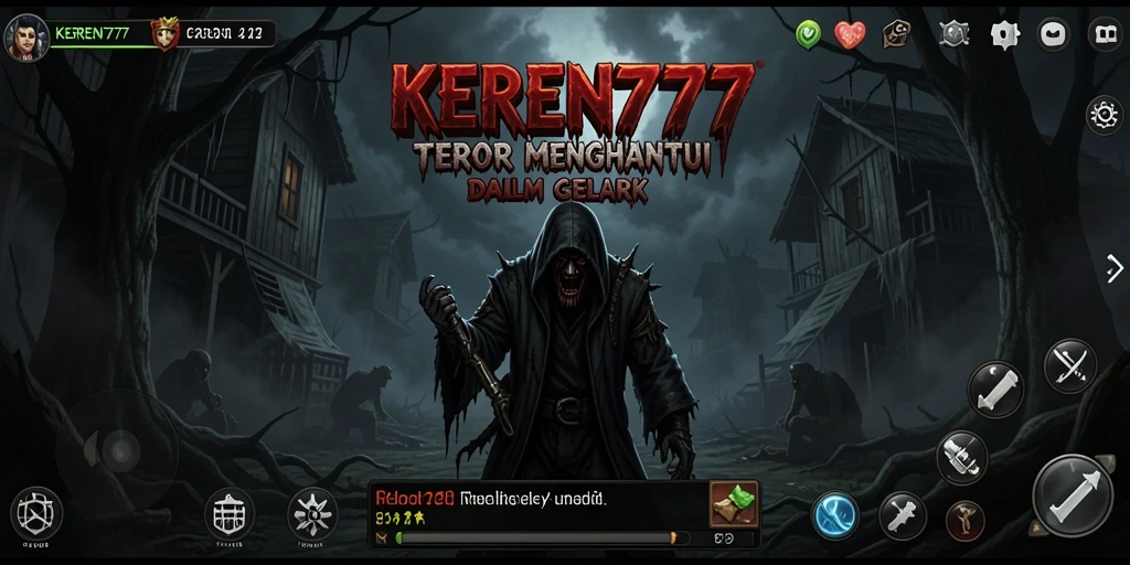 Tangkapan layar KEREN777 memperlihatkan suasana gelap dan mencekam saat menjelajahi lingkungan Horror.