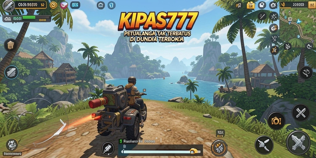 Screenshot gameplay KIPAS777 menunjukkan eksplorasi dunia terbuka yang menakjubkan.