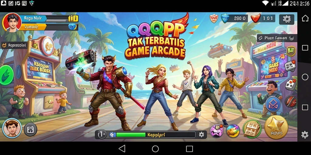 Screenshot gameplay QQRP menampilkan aksi seru dalam game Arcade.