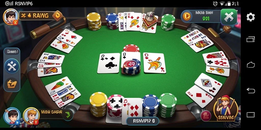 Tampilan gameplay seru Gaple dalam RSNVIP6 yang mengasyikkan.