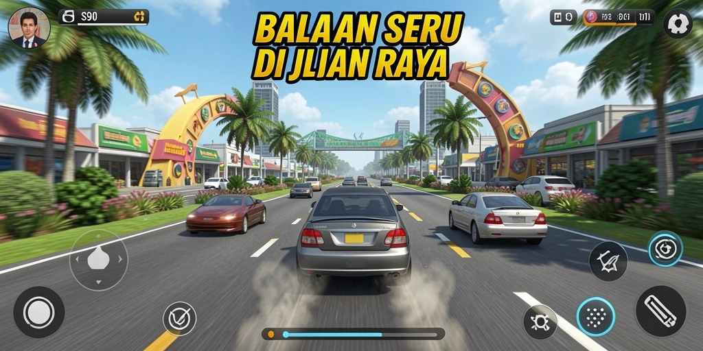Tampilan gameplay balapan mendebarkan di S80.